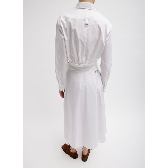 Tibi Womens Eco Poplin Back Wrap Midi Skirt White Cotton Tie Waist size 2 - Picture 3 of 14